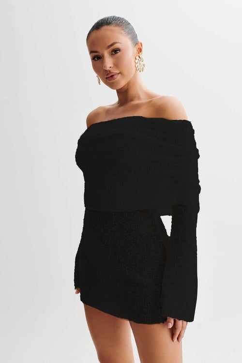 25 Edition – Off-Shoulder Knit Bodycon Dress